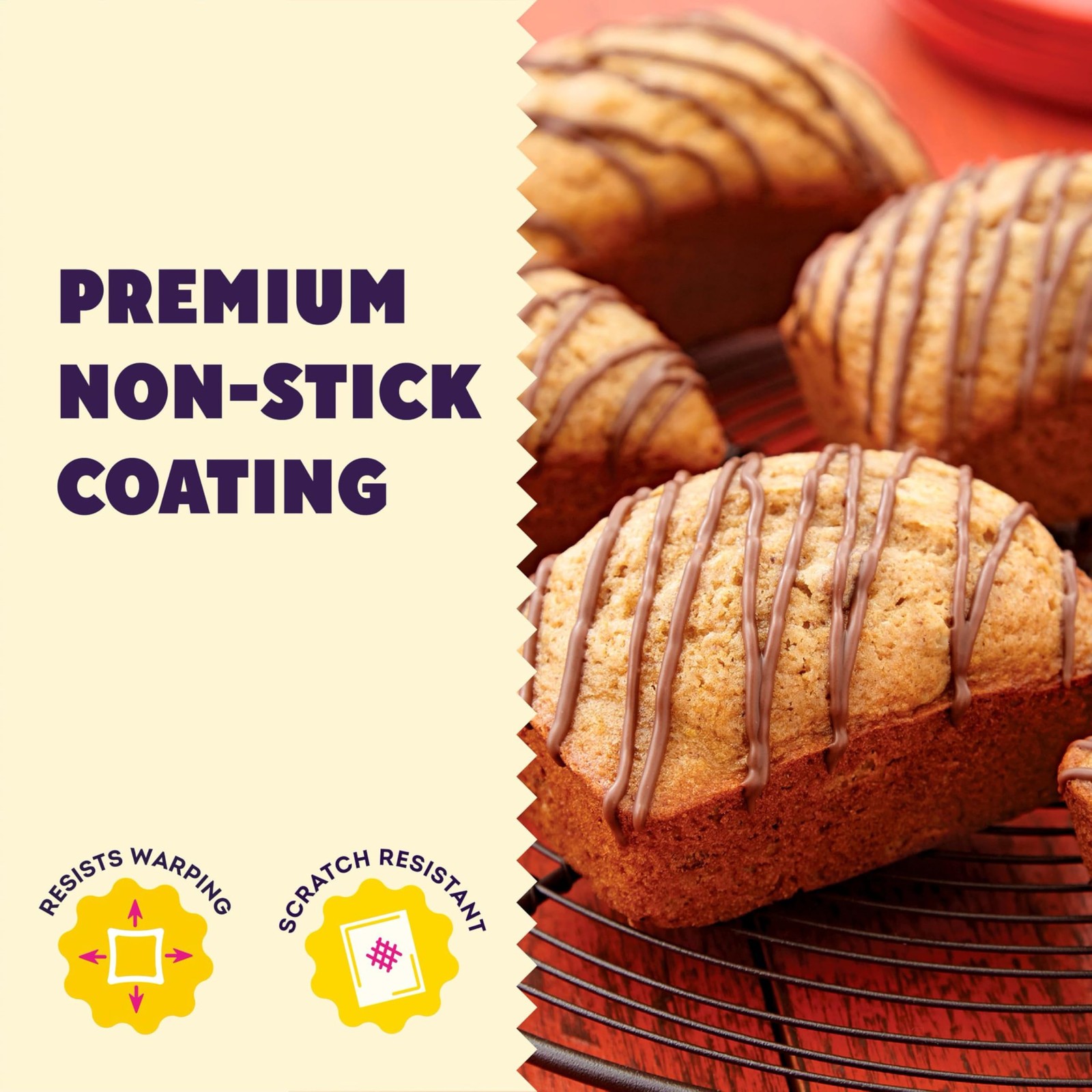 Wilton Gold Non-Stick Mini Loaf Pan, Stainless Steel Bakeware, Made without gallery