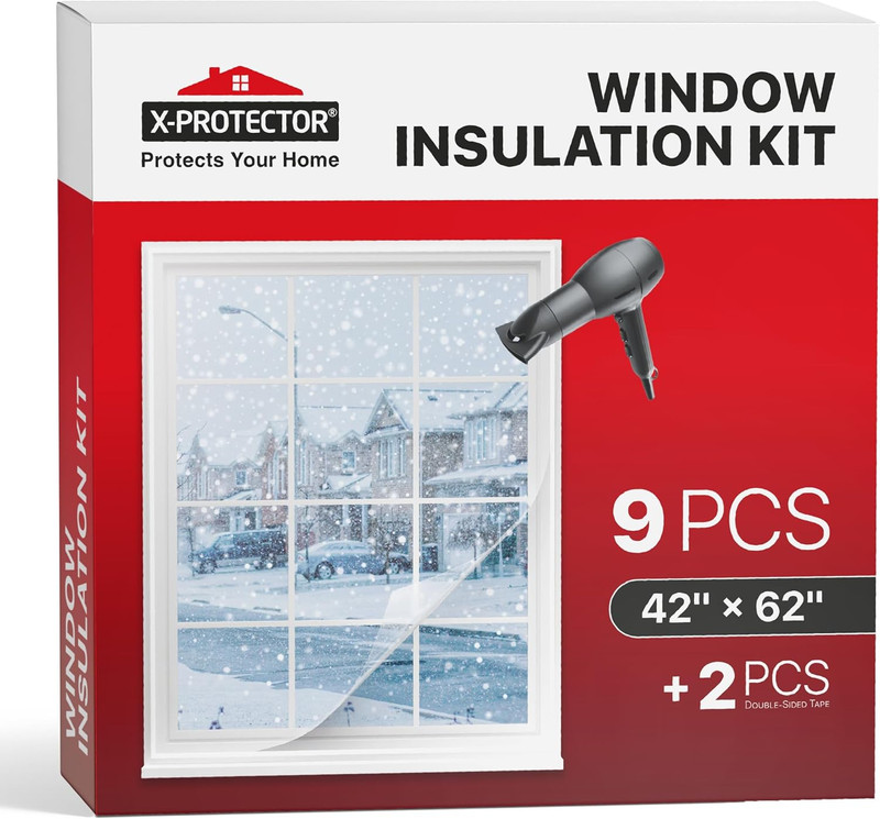 Window Insulation for Winter - 9 Pack 42in x 62in - Clear Window Insulation Kit gallery