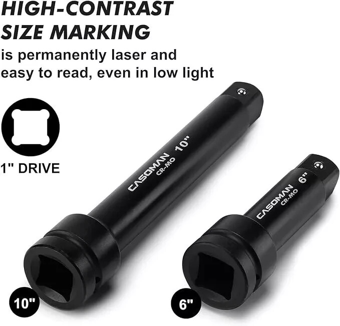1inch Drive Impact Extension Bars Length 6" & 10" Impact Socket Extension Crmo gallery