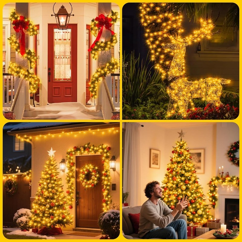 400 LED Christmas String Lights, Connectable Extra Long Clear White Warm White gallery