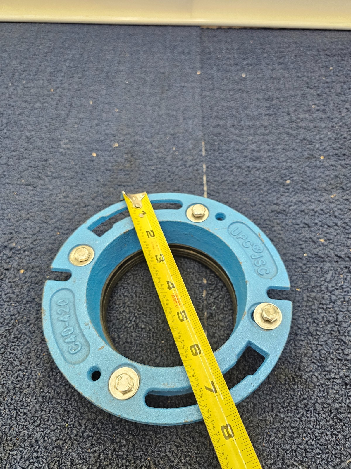 JSC C40-420 4" x 2" No Caulk Code Blue Cast Iron Water Closet Flange Toilet gallery