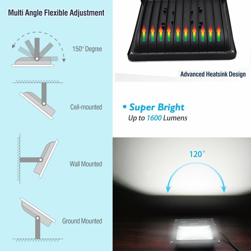 30W Super Bright LED Floodlight Outdoor, 2700Lm, 250W Halogen Bulb Equivalent gallery