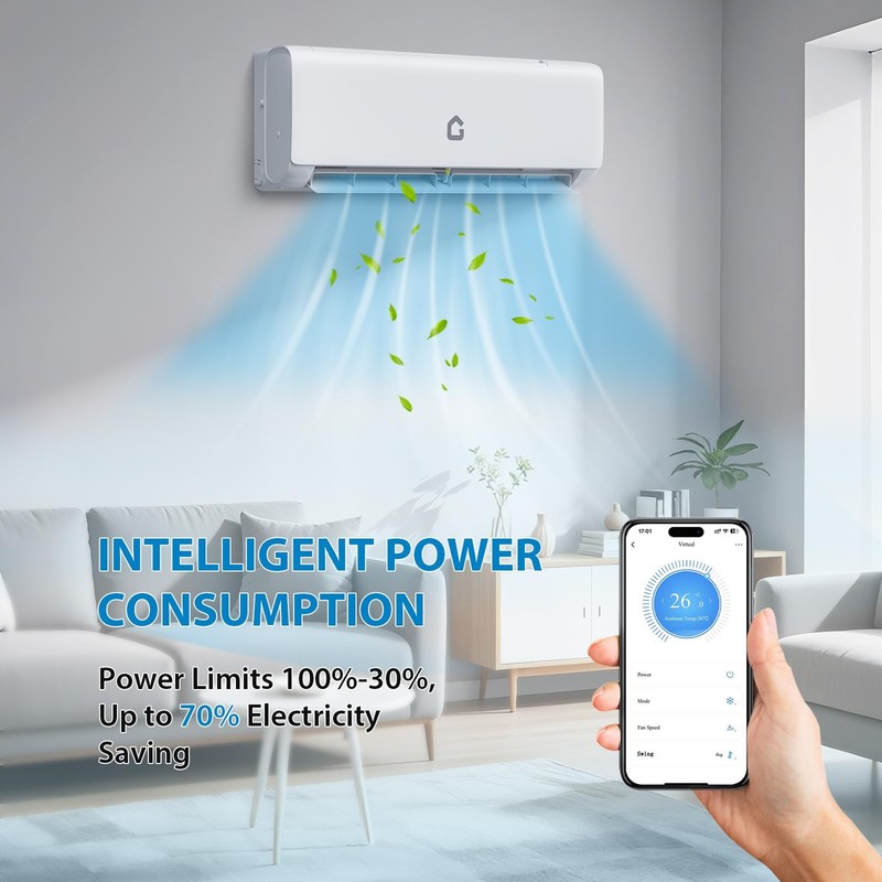 Ductless Mini Split Air Conditioner and Heat Pump 9000 BTU Cool Up to 450 Sq.Ft gallery