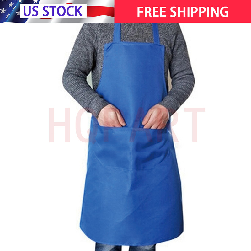 2 Pockets Kitchen Chef Bib Apron Cooking Waterproof Butcher Catering Restaurant gallery