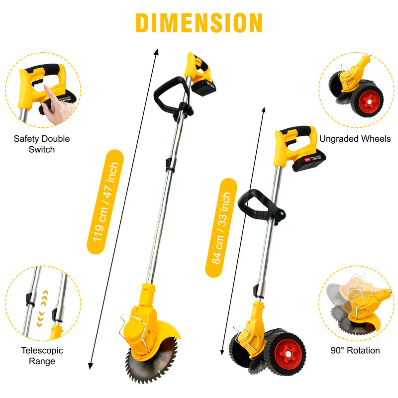 Cordless Weed Eater Electric Brush Cutter Lawn Edger Grass String Trimmer 4.0Ah gallery