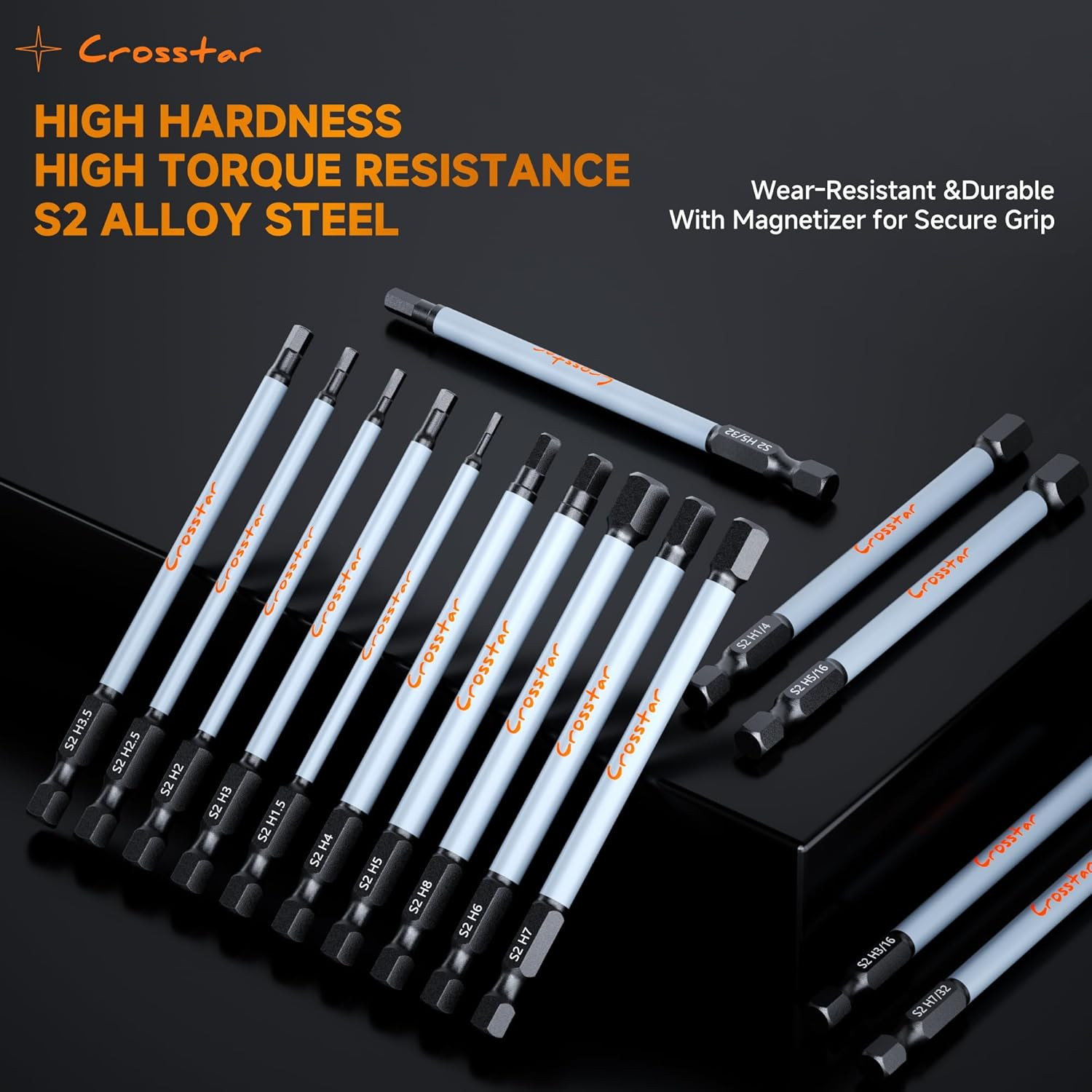 4" Long Hex Bit Set 20PCS (Metric & SAE) - Impact Allen Wrench Drill Bit Set, S2 gallery