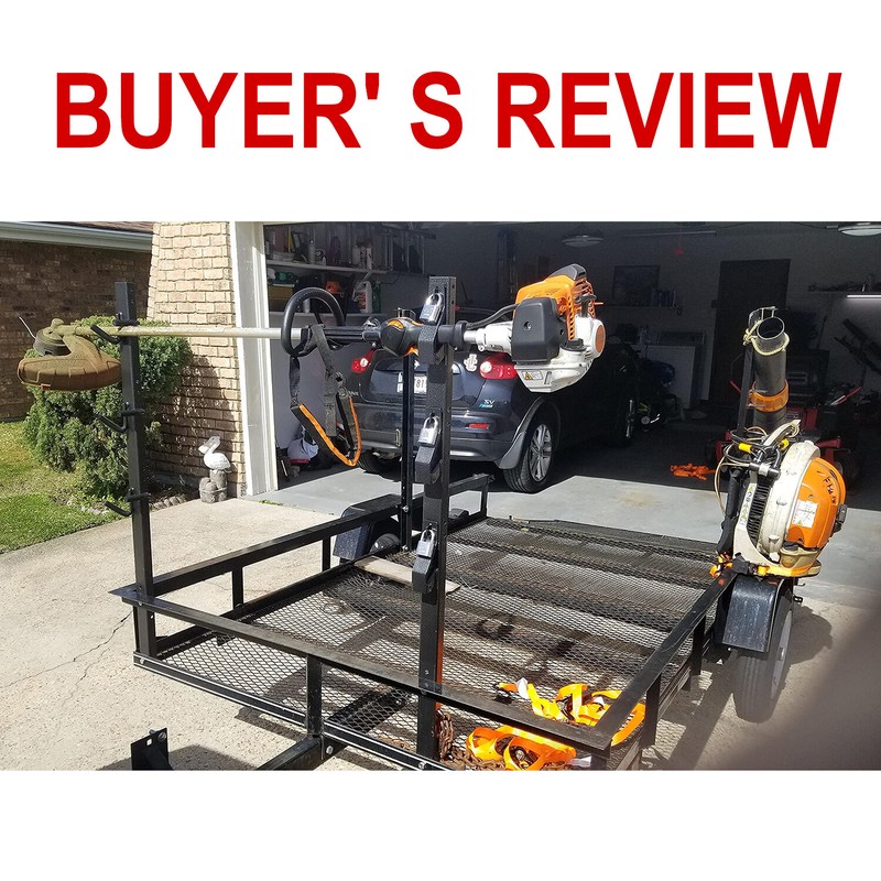 TIEWARDS 3-Place Weeder Trimmer Rack Holder for open Landscape Trailer Lockable gallery