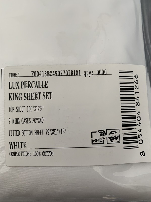 FRETTE LUXURY PERCALE KING 4 PC SHEET SET WHITE NEW WITH TAGS gallery