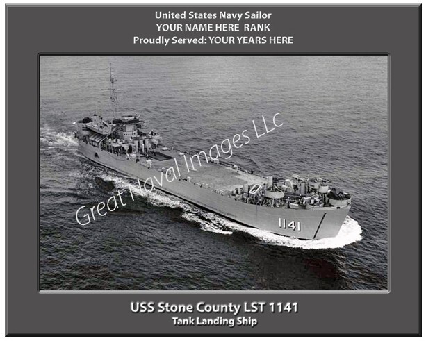 USS Stone County LST 1141 Personalized Canvas Ship Photo 2 Print Navy Veteran