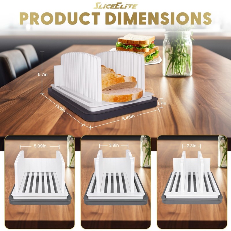 SliceElite Bread Slicer Guide With Bonus Bread Knife gallery
