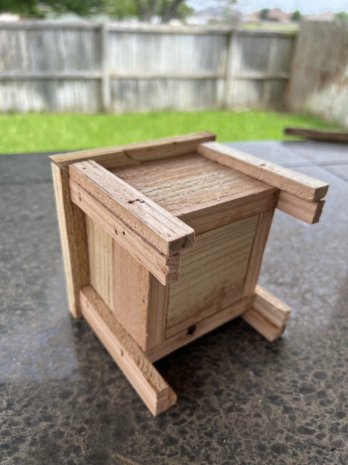 Small Square Wooden Outdoor Planter Box for Porch, Balcony, Lawn, Traditional gallery
