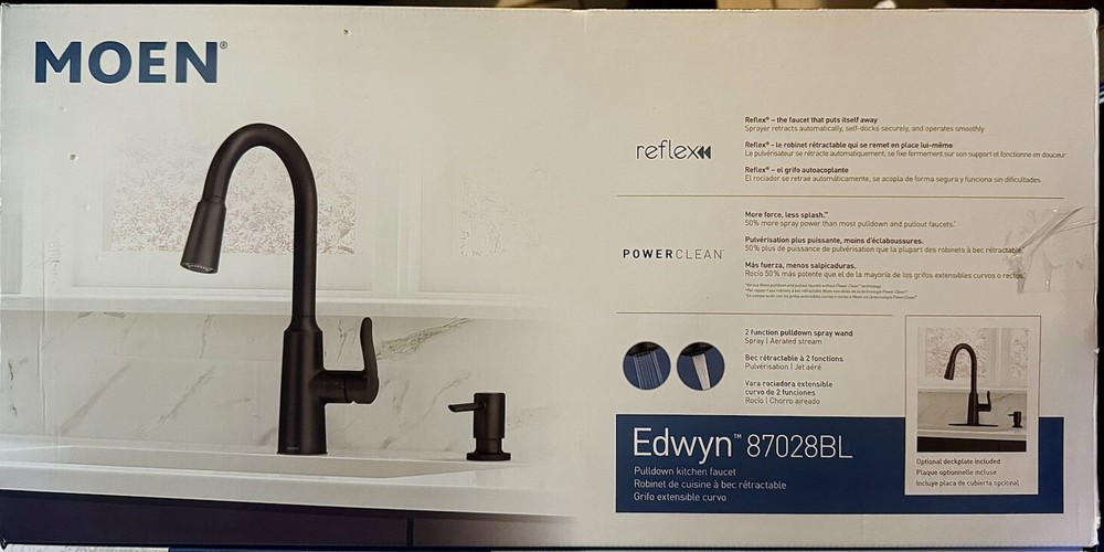 Moen Edwin Matte Black Pull-Down 2 Function Sprayer Kitchen Faucet