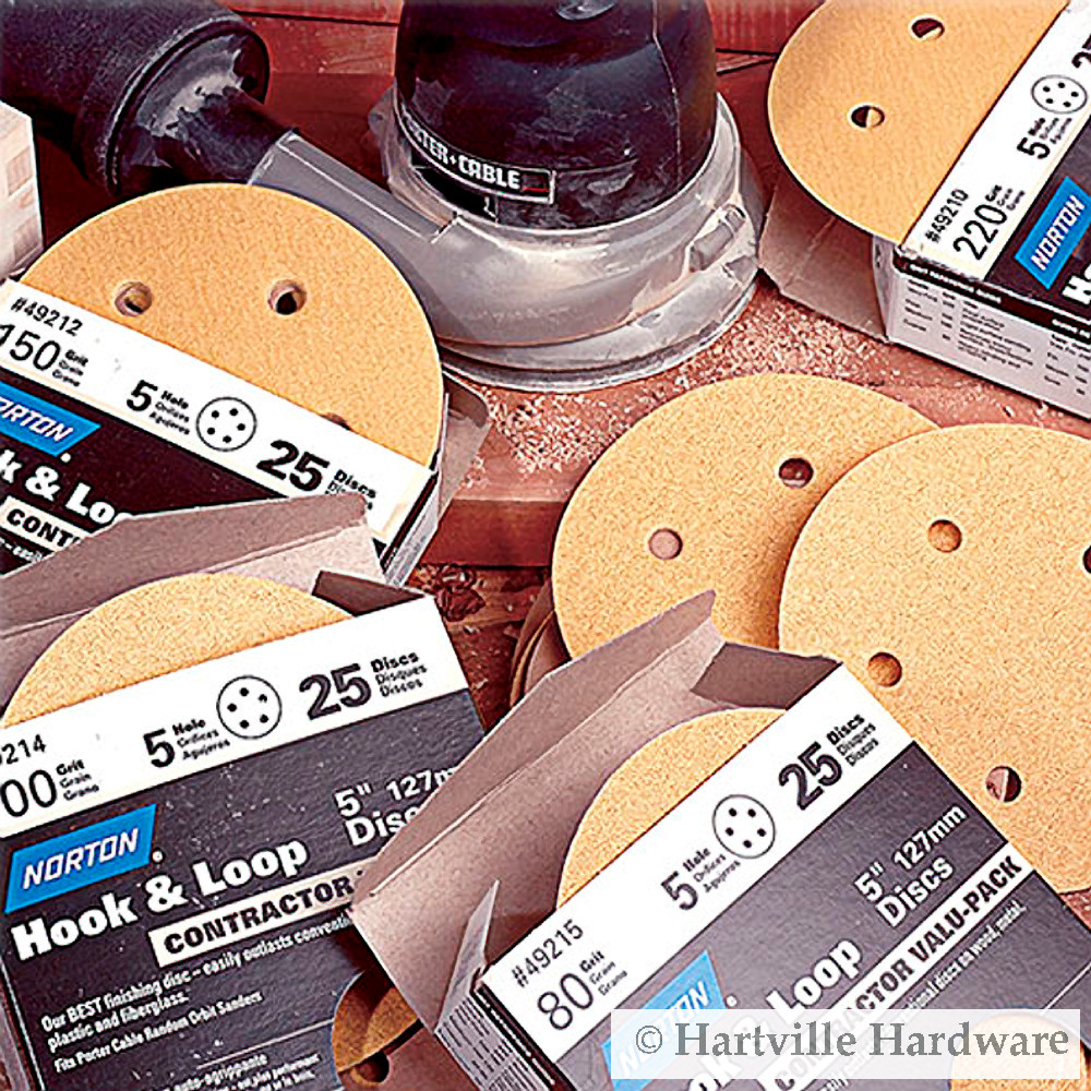 Norton Hook & Sand Abrasive Discs - 5" x 5 Hole x 150 Grit - 25 Pk. gallery