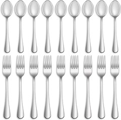16 Pcs Forks and Spoons Silverware Set, Grade Stainless Steel Flatware Cutlery S