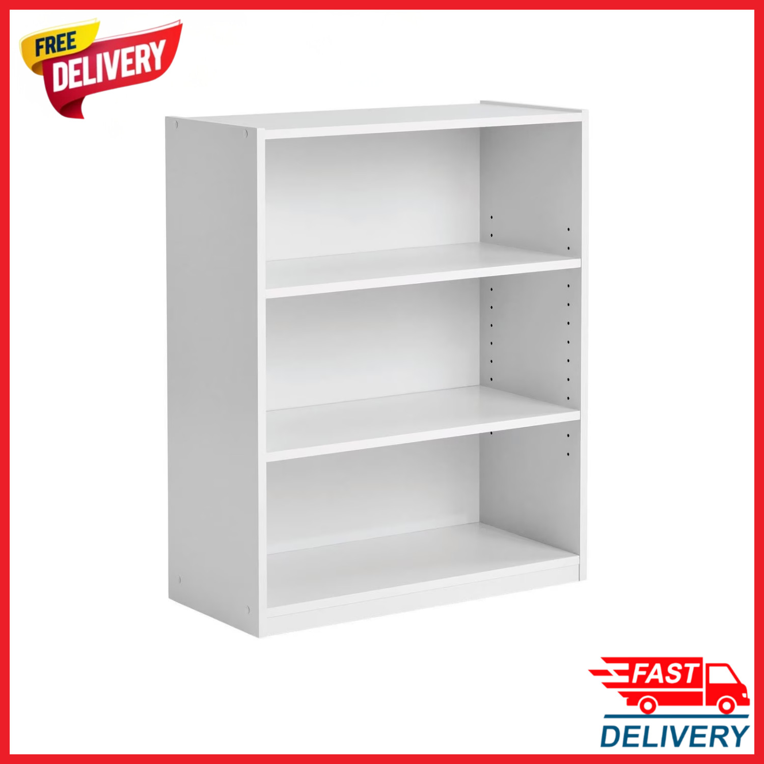 Mainstays 3 Shelf Bookcase Adjustable Shelves Storage Organizer Unit gallery