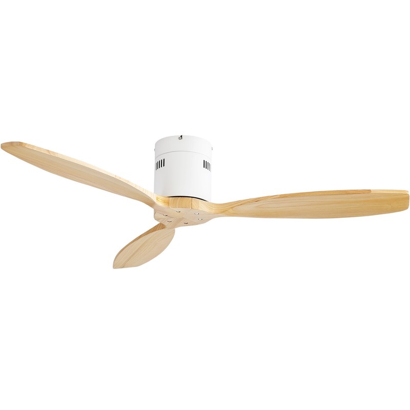 Sofucor White 52-inch Ceiling Fan No Lights & 3 Solid Wood Blades/Remote Control gallery