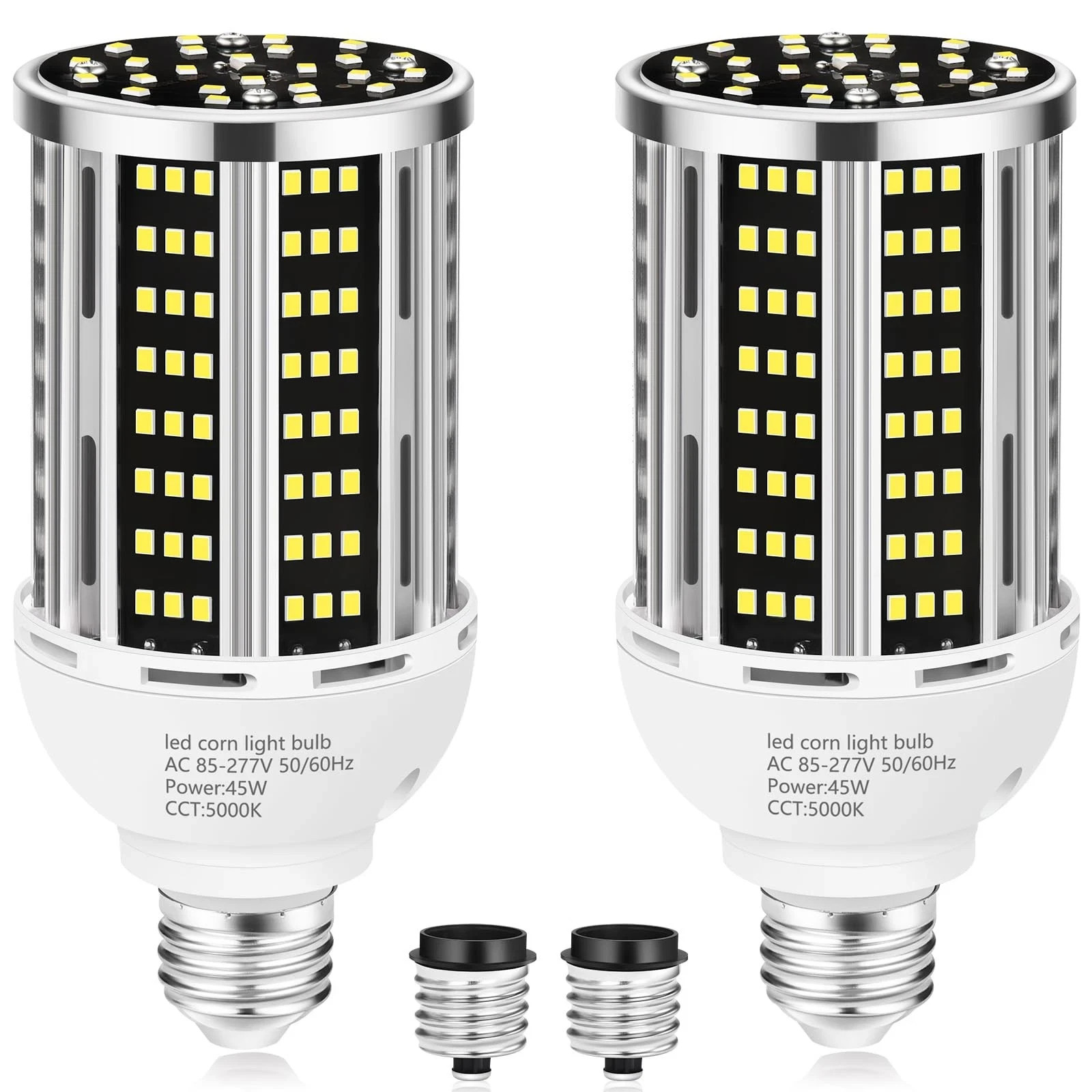 45W LED Corn Light Bulb 2 pack,400W Equivalent 5000K Commercial Daylight E26/... gallery