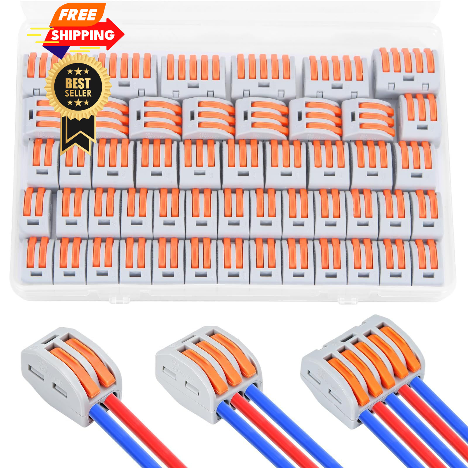 50 Pcs Lever Wire Connectors, 3rd Gen Compact Electrical Splicing Wire... gallery