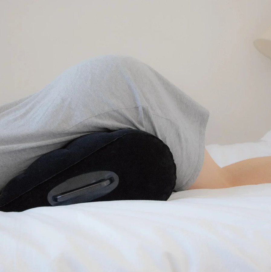 1pc Inflatable Wedge Pillow Triangle Cushion Foldable PVC Flocking Bed Support