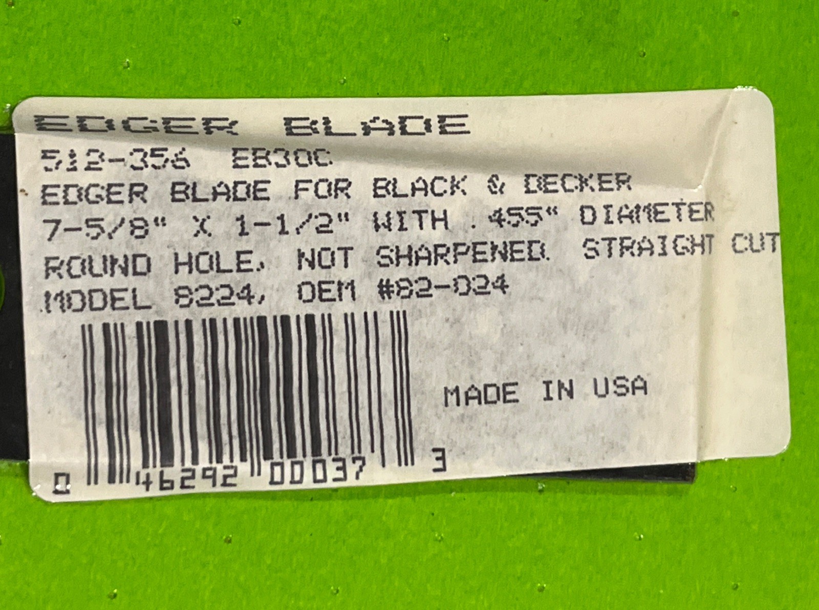 Edger Blade 7 5/8 Inches Long Kwik-fix 512-356. Fits 8224 And 82-024 gallery