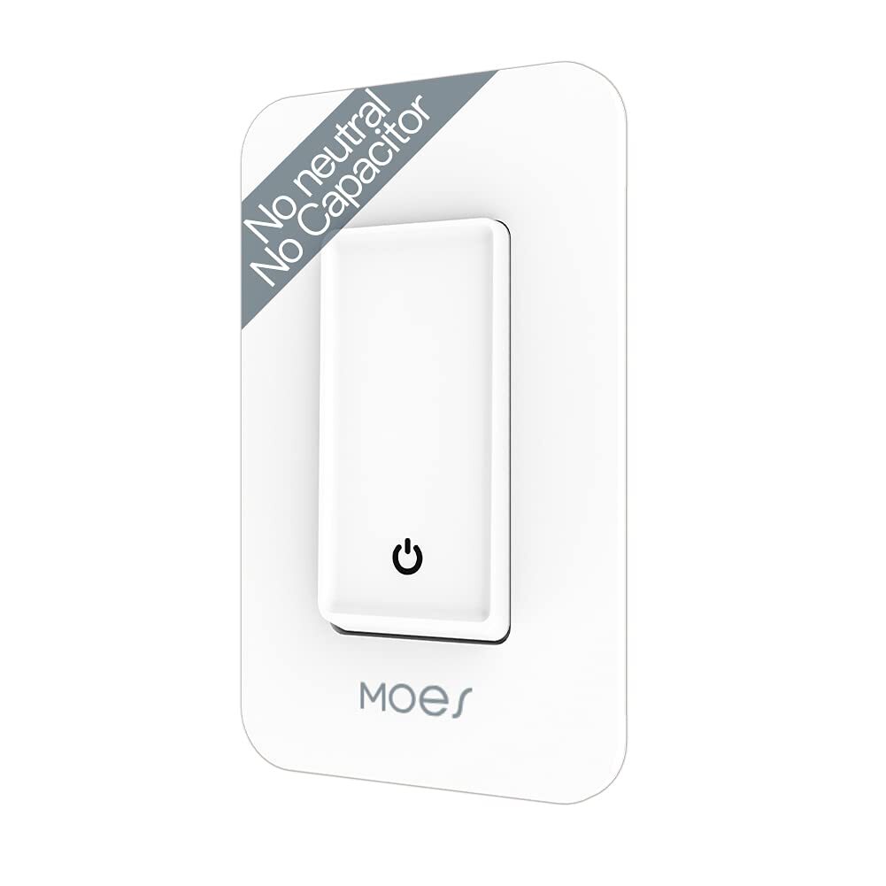 MOES WiFi Smart Light Switch No Neutral Wire Required No Capacitor Alexa Google gallery
