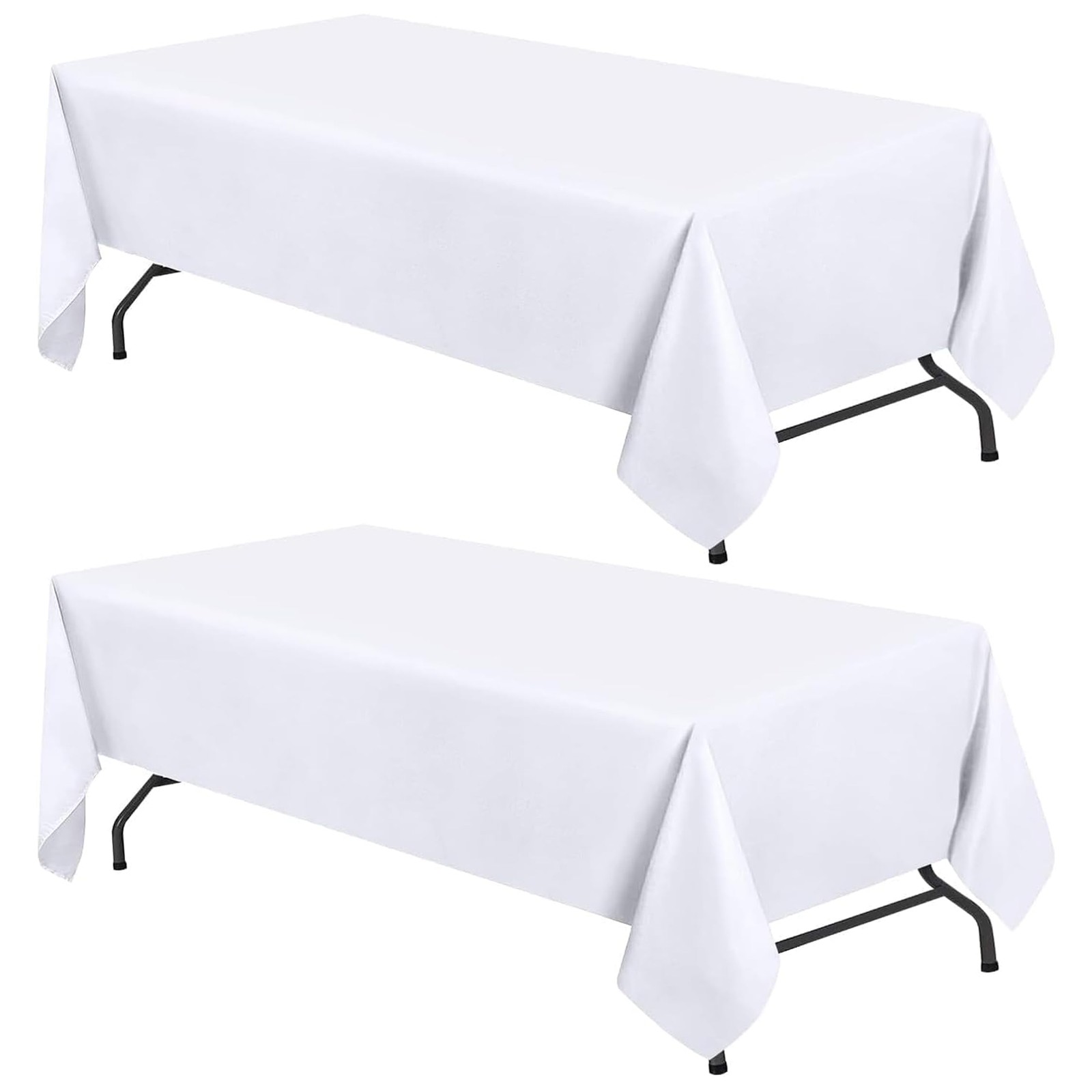 WEALUXE White Table Cloths for 6 Foot Rectangle Tables, 2-Pack, 60x102 inches... gallery