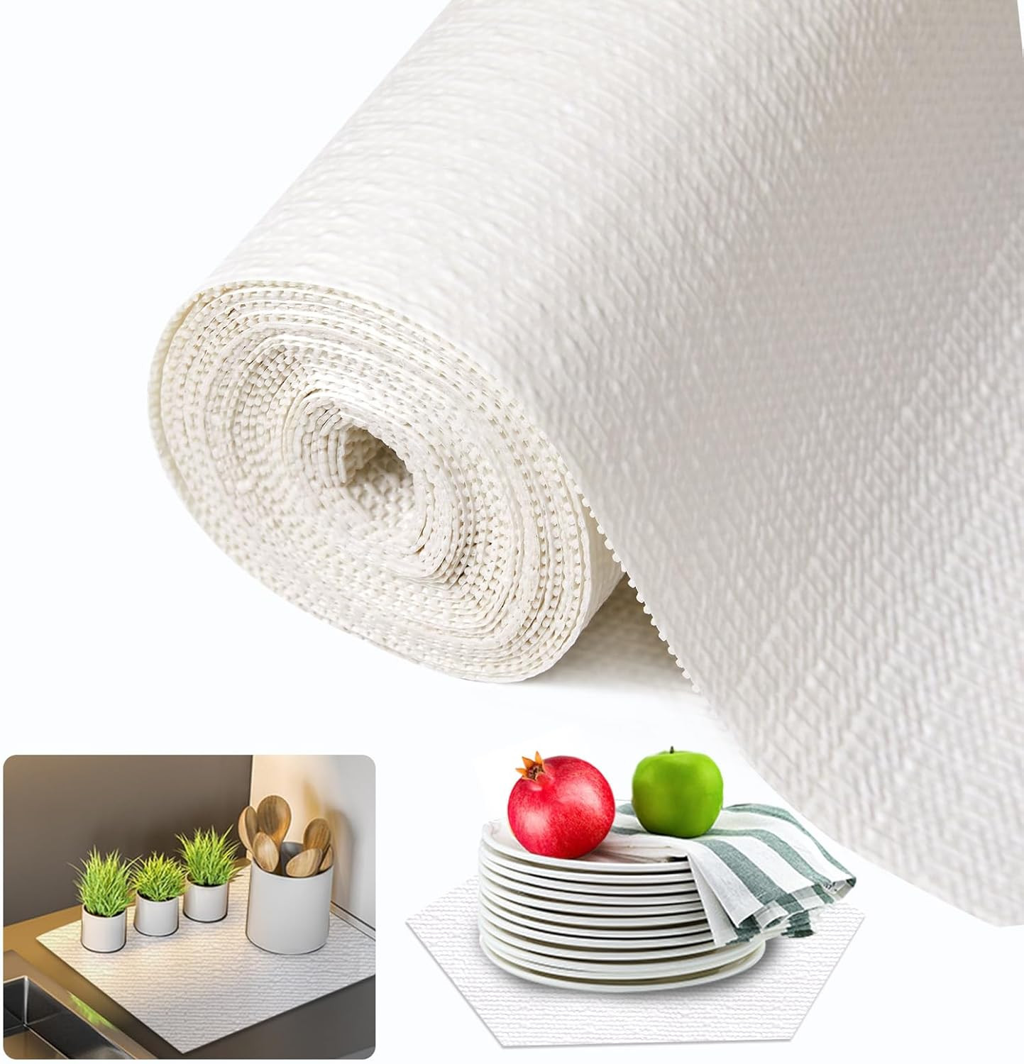 Shelf and Drawer Liner for Kitchen Cabinet, Non Adhesive Non Slip Shelf Paper Wa gallery