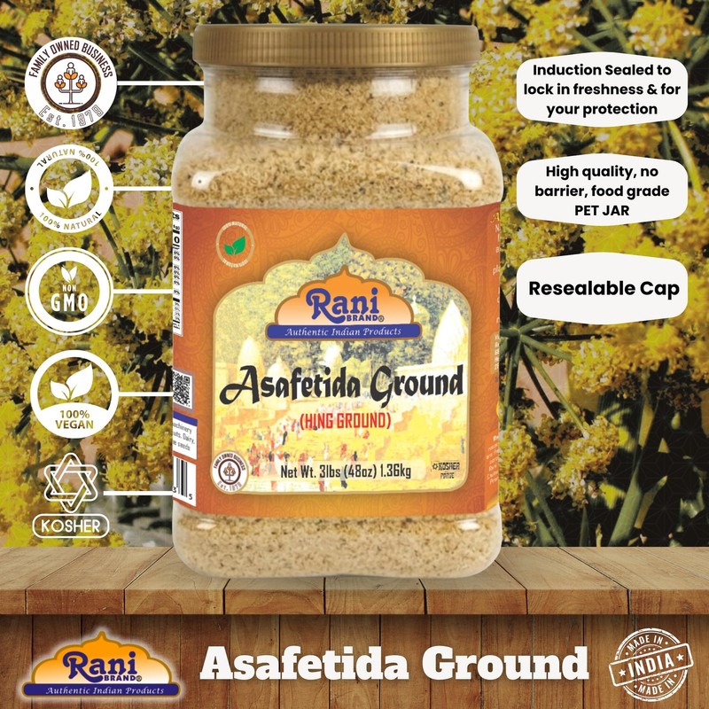 Rani Asafetida (Hing) Ground 48oz (3lbs) 1.36kg PET Jar gallery