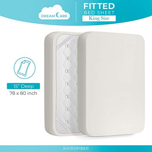 Fitted Sheet Only - Extra Deep Pocket Fitted Sheet - Fits up King 03 - Ivory gallery