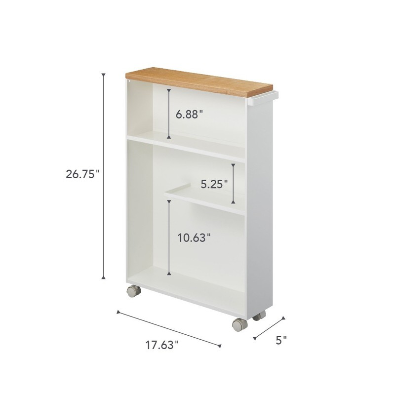 Yamazaki Home TOWER Slim Rolling Storage Cart – Narrow Bathroom Storage Cabinet gallery