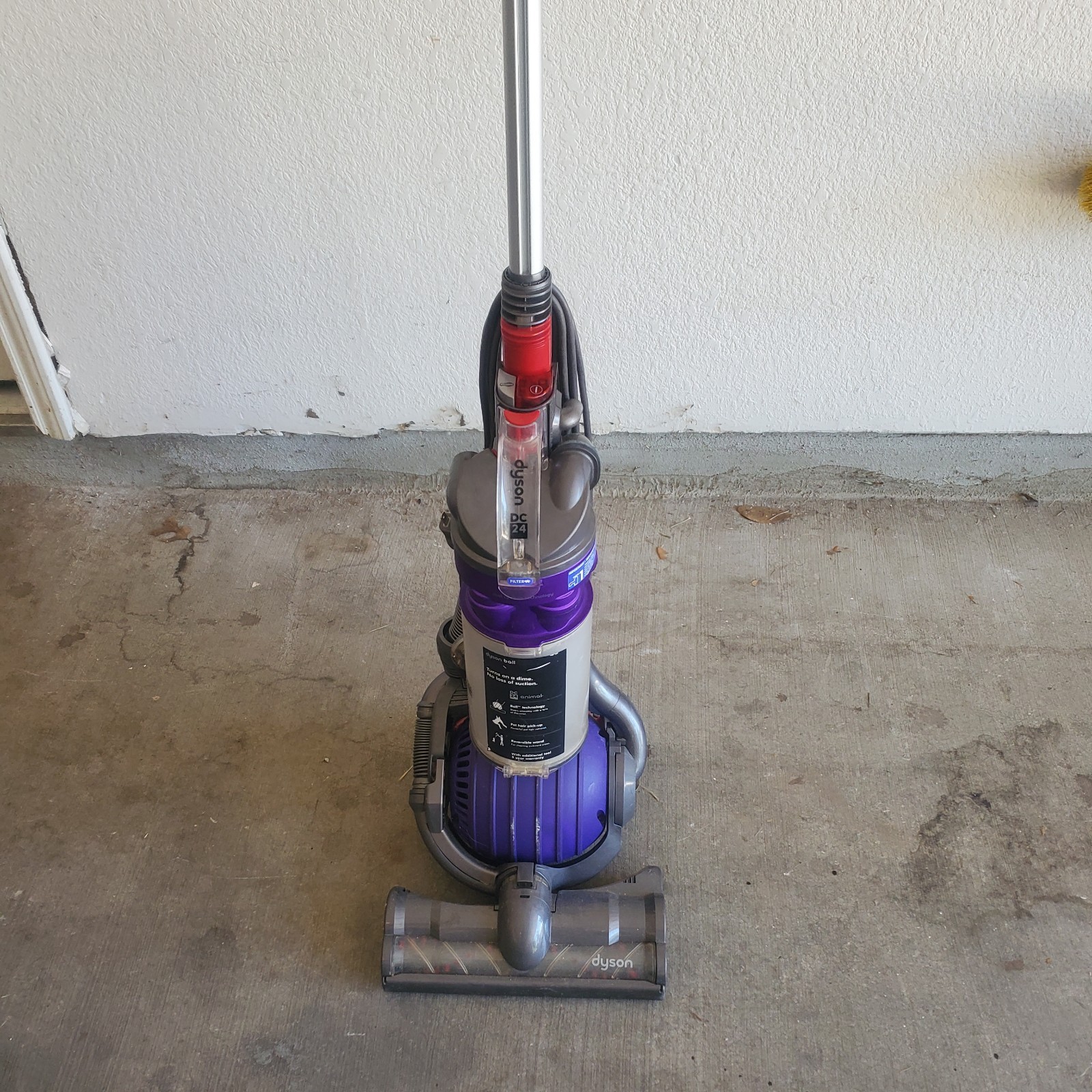Dyson DC24 Upright Bagless Corded Vacuum Multi Surface Purple Gray gallery