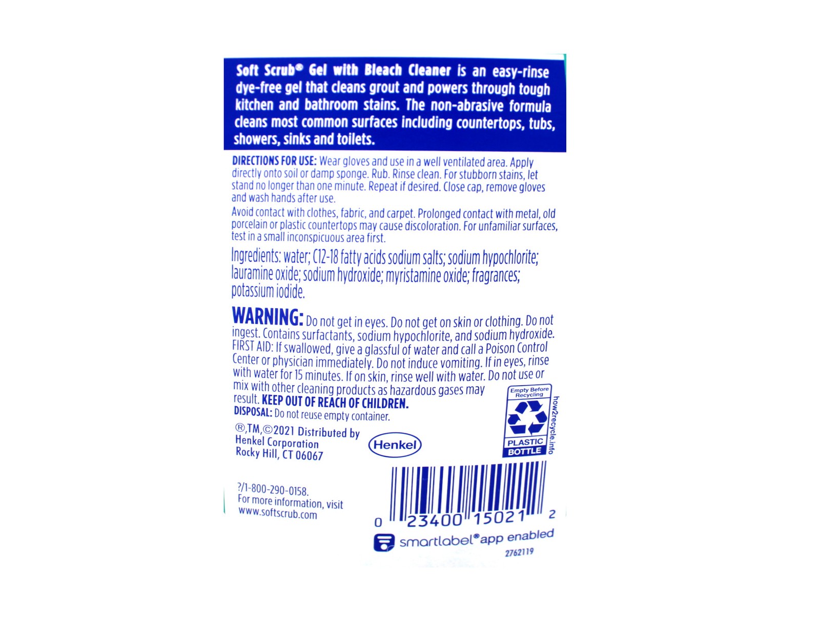 Soft Scrub Gel Cleaner With Bleach Removes Mold Mildew Stains 28.6 oz Pack of 3 gallery