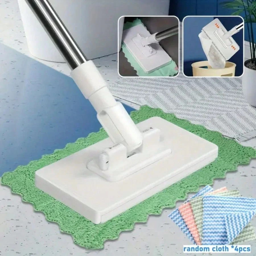 Mini Flat Mop with Long Handle Hands-Free Cloth Replacement Wall Window Cleaner gallery