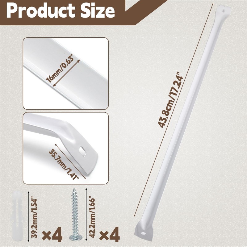 2 Pack White 12 Inch Support Brackets For Wire Shelving Closet Wardrobe Anchor gallery