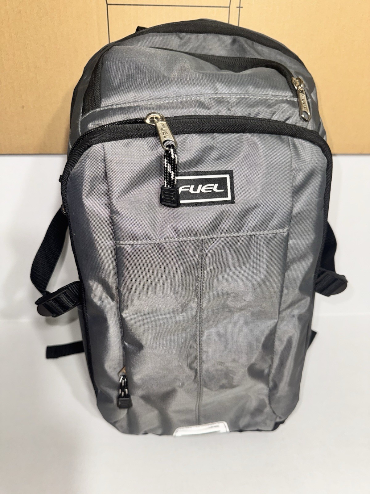 New Fuel Outdoor Computer Laptop Backpack Multiple Compartments Zippers Gray