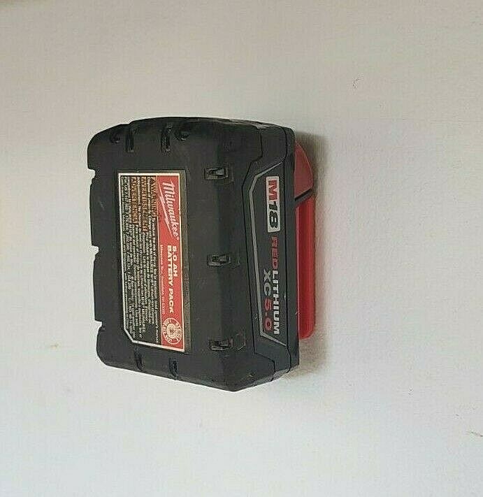 Milwaukee M18 battery hangers/holders. Sets of 3, 4, 5 or 6 Red or Black gallery