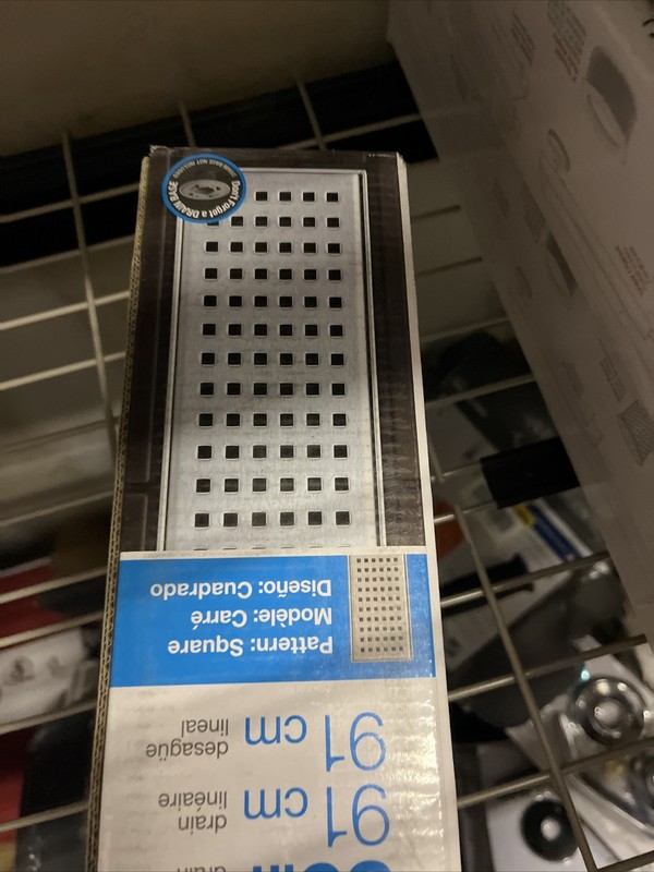 Oatey DesignLine - 36" (91cm) Square Grate Stainless Linear Drain gallery