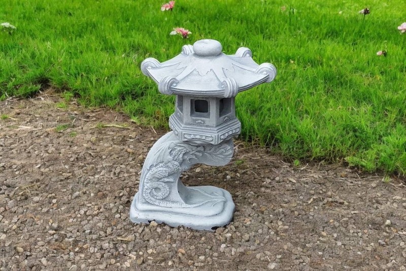 Concrete Japanese Lantern Garden Statue Outdoor Zen Decor Pagoda Sculpture gallery