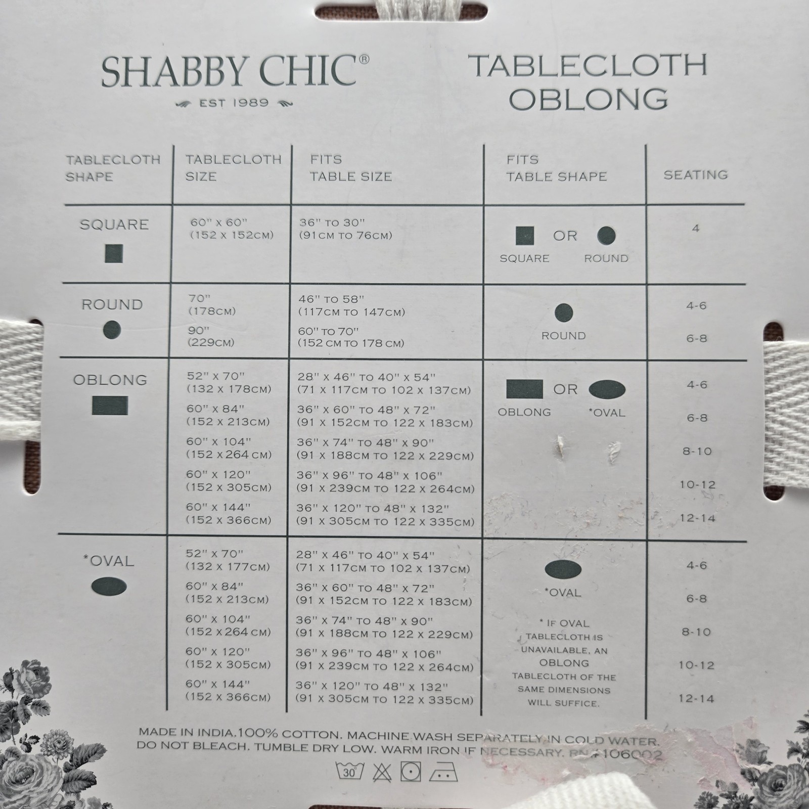 Shabby Chic 60x120 Oblong Peach Tablecloth With White Lace Edging Orange Cotton gallery