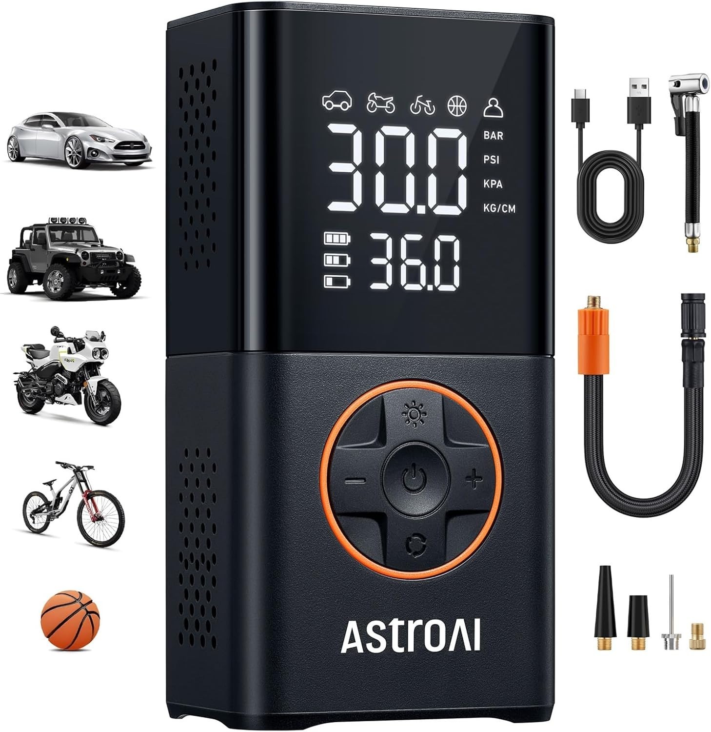 AstroAI L7 Portable Tire Inflator 150PSI Cordless Air Compressor Car Bike Pump gallery
