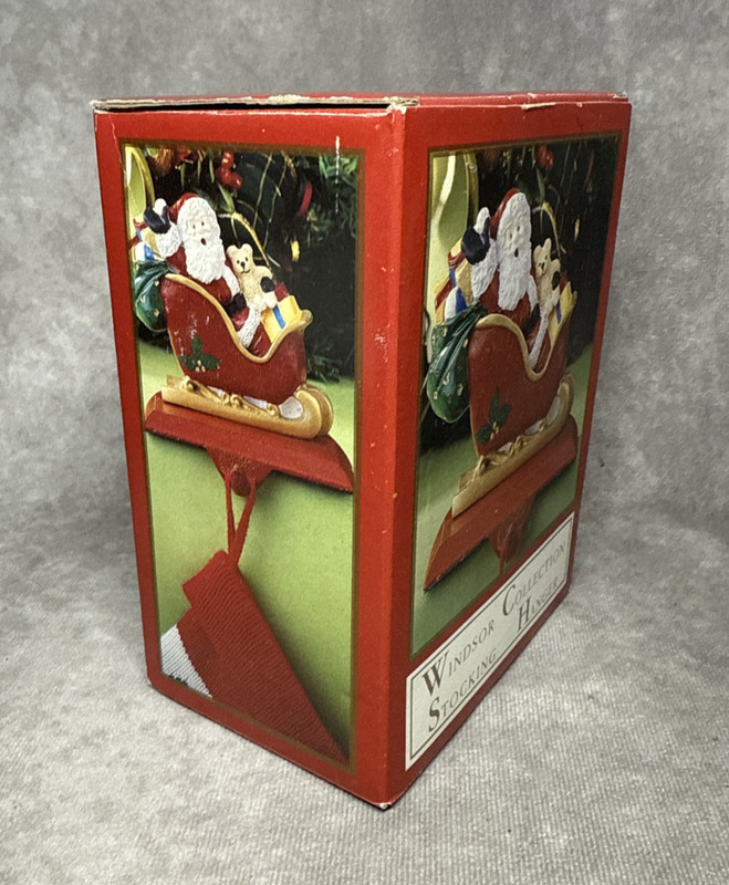Windsor Collection Santa Sleigh Stocking Holder Cast Iron Base Resin Christmas gallery
