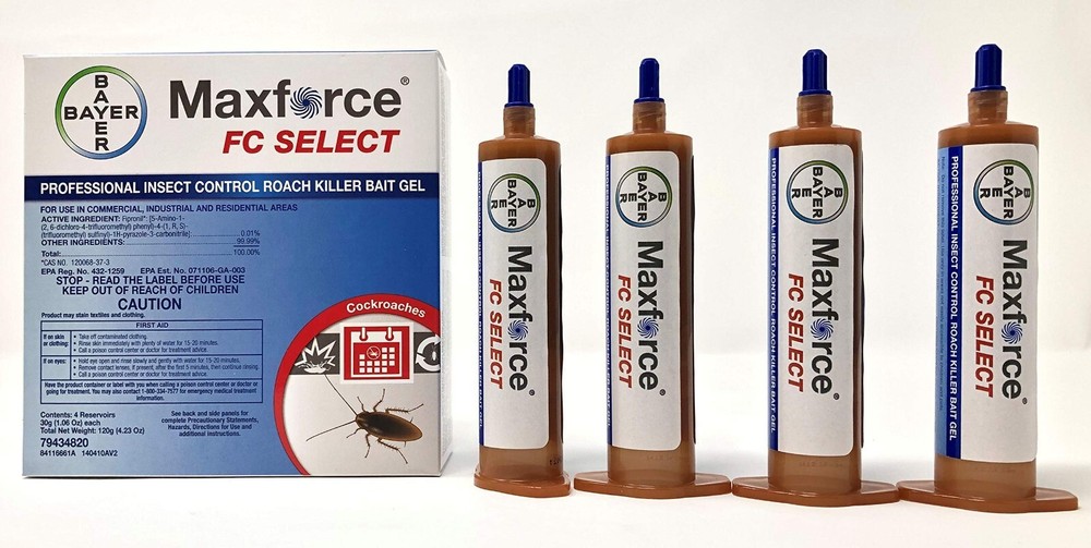 Bayer Maxforce FC Select Roach Bait Gel - Controls Roaches 1 box=4 x 30 g Tubes