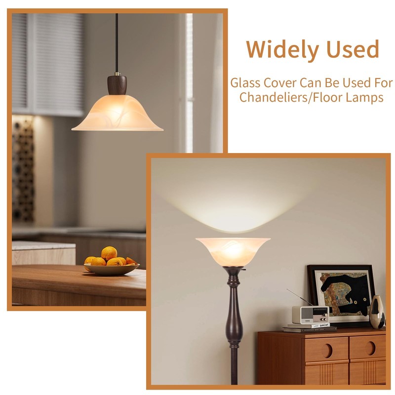 Glass Lamp Shade Replacement for Torchiere Floor Lamps，Lamp Shade for Floor L... gallery
