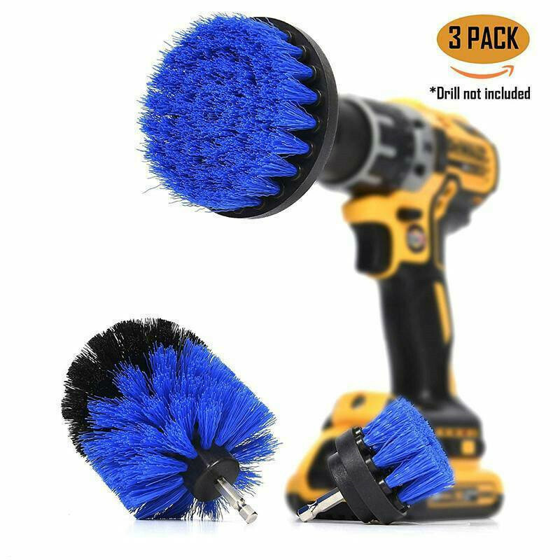 3pc Set Cleaning Drill Brush Kit Carpet Tile Power Scrubber Cleaner Attachment gallery