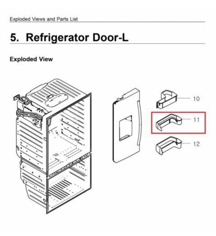 Left Door Middle Bin Compatible with SAMSUNG Refrigerator RFG297HDWP gallery