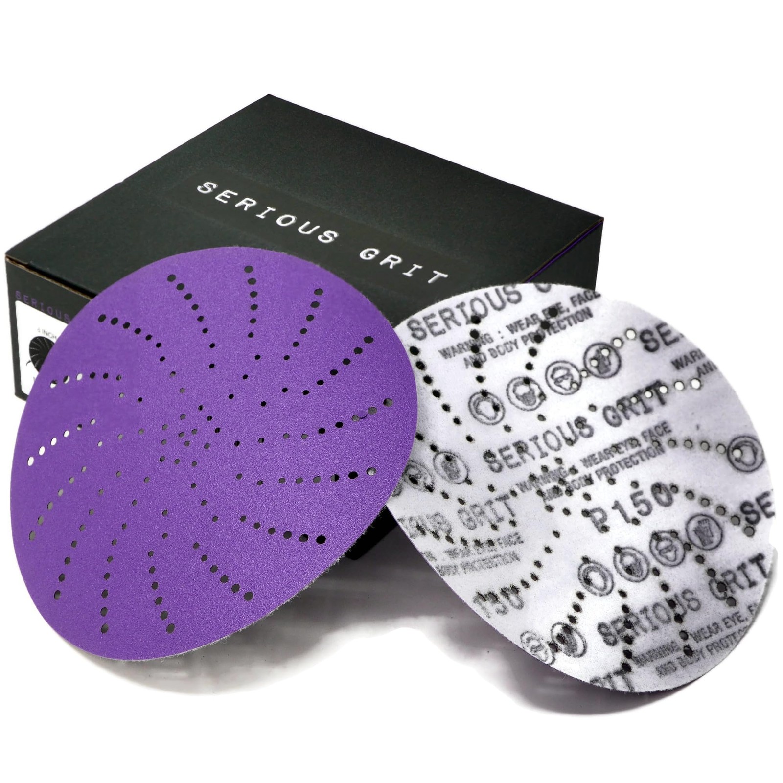 Serious Grit 6" 150 Grit Ceramic Multi-Hole Hook & Loop Sanding Discs gallery