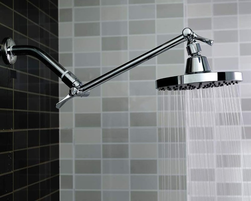 11" Solid Brass Shower Head Extension Arm with Lock Joints Adjustable Height gallery