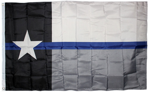 Texas Thin Blue Line Police Flag 3x5 ft Black Gray Policemen Memorial Support TX gallery