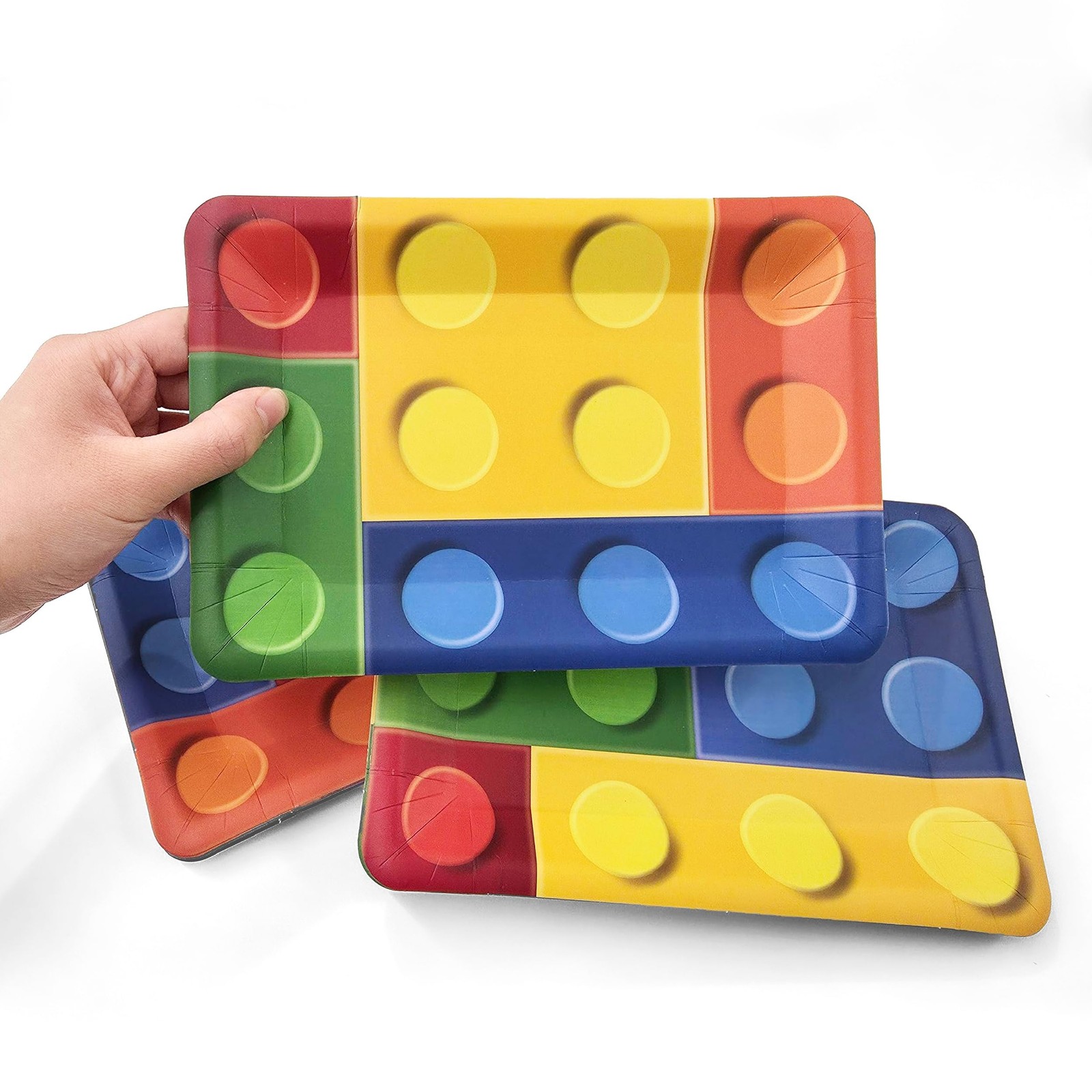 Building Blocks Birthday Plates Rectangle Disposable Paper Plates for Buildin... gallery