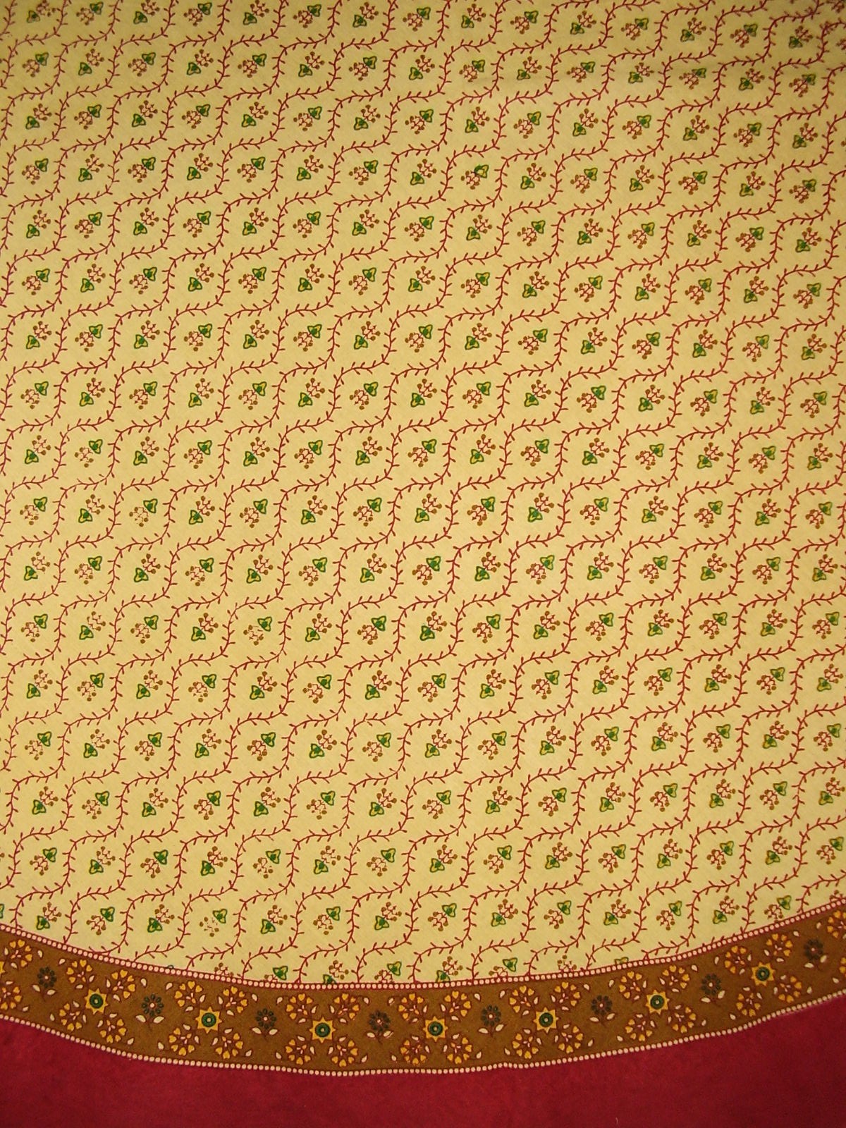 Buti Print Round Cotton Tablecloth 68" Red gallery